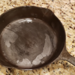 wet cast iron pan