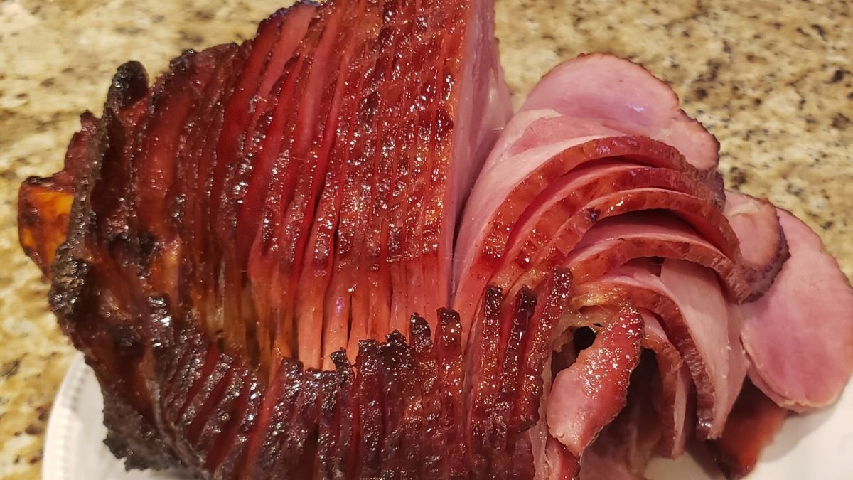 cherry glazed spiral sliced ham