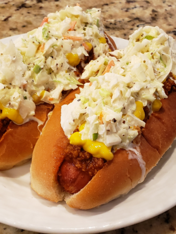 chili slaw dogs