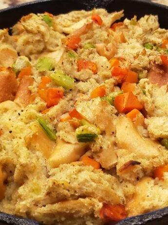 french bread dressing in cast iron