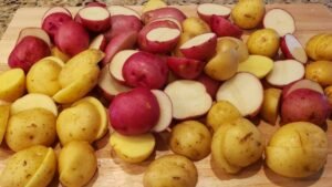 cut new potatoes