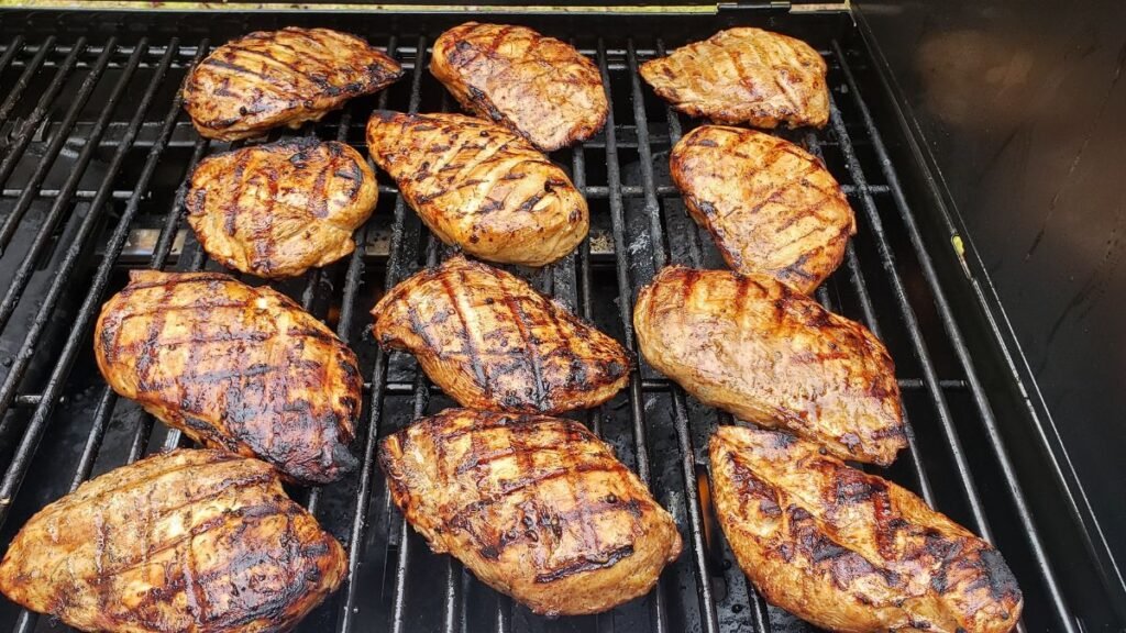 grilled chicken on the grill